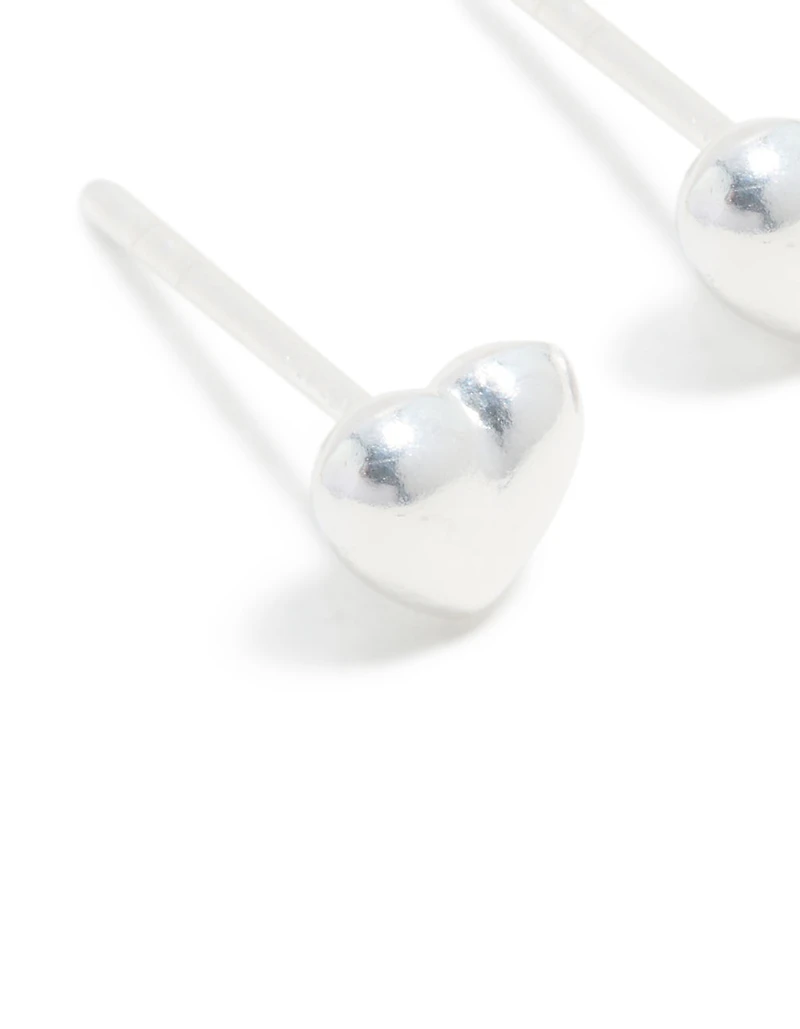 Boucles d’oreilles en cœur potelé en argent sterling