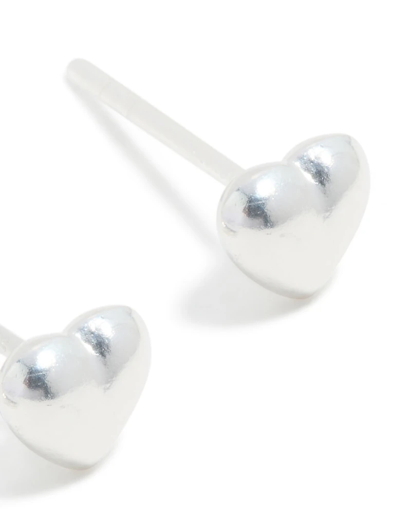 Boucles d’oreilles en cœur potelé en argent sterling