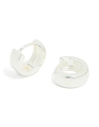 Sterling Silver Chubby Huggie Earrings