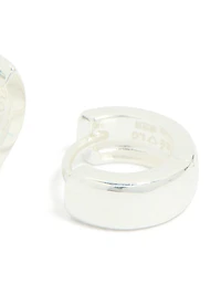 Sterling Silver Chubby Huggie Earrings