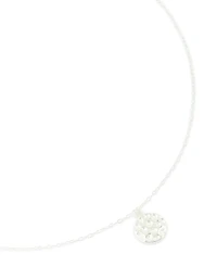 Sterling Silver Molten Round Pendant Necklace