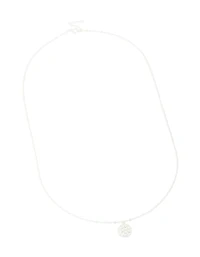 Sterling Silver Molten Round Pendant Necklace