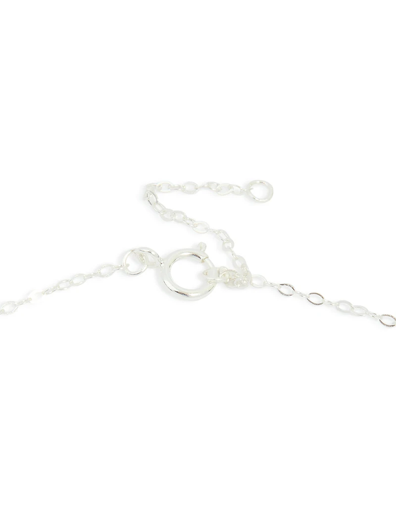 Sterling Silver Molten Round Pendant Necklace