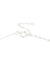 Sterling Silver Molten Round Pendant Necklace