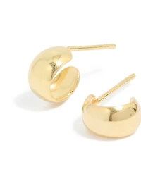 Gold Plated Sterling Silver Chubby Open Hoop Earrings