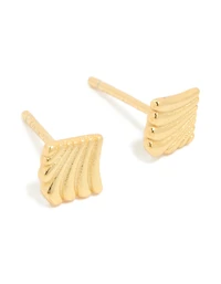 Gold Plated Sterling Silver Textured Stud Earrings