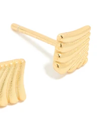 Gold Plated Sterling Silver Textured Stud Earrings