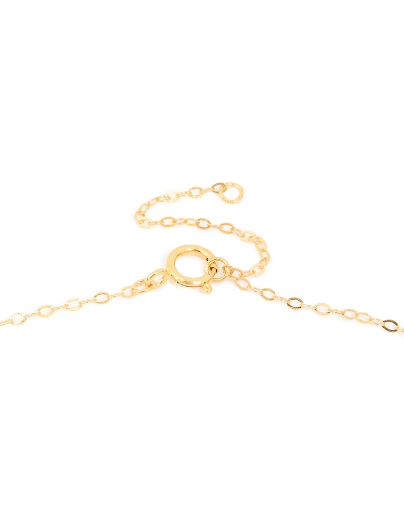 Gold Plated Sterling Silver Molten Round Pendant Necklace