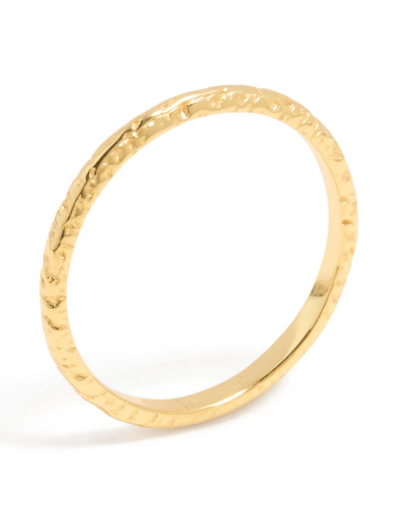 Gold Plated Sterling Silver Molten Ring