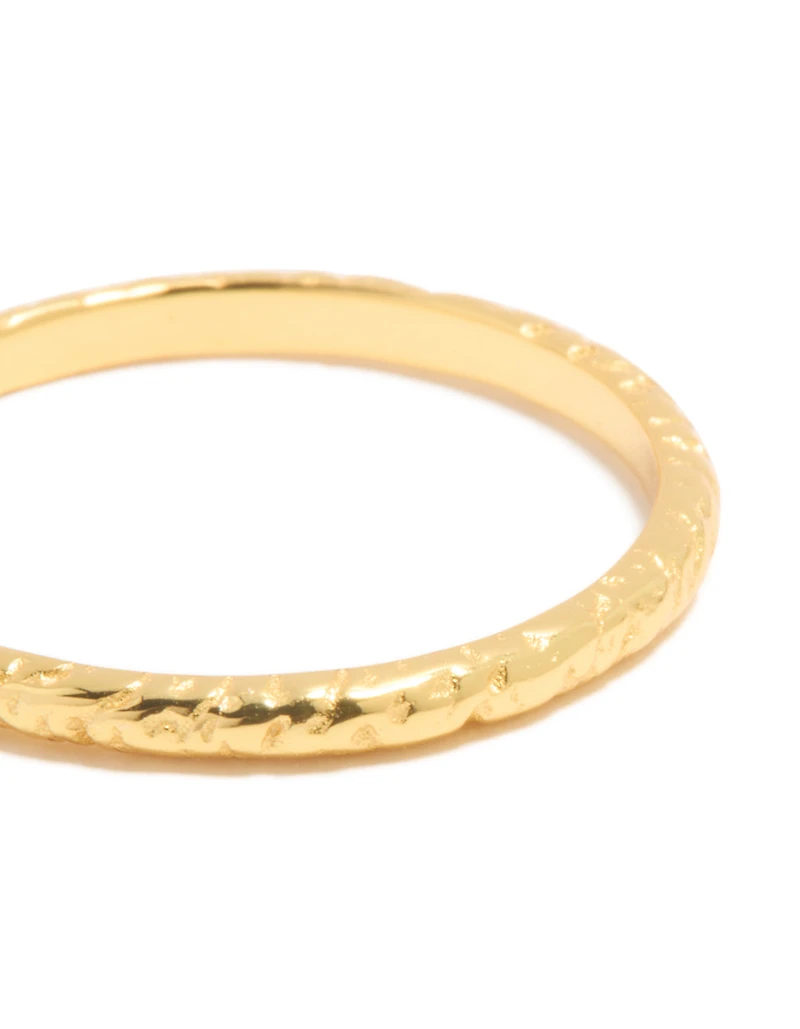 Gold Plated Sterling Silver Molten Ring