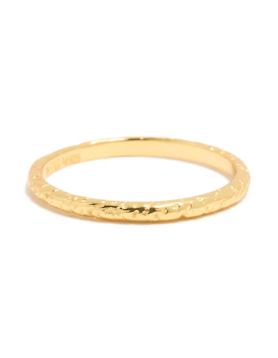 Gold Plated Sterling Silver Molten Ring