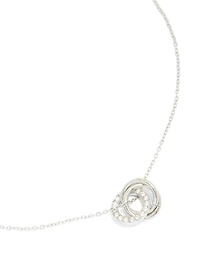 Waterproof Stainless Steel Cubic Zirconia Triple Circle Link Necklace