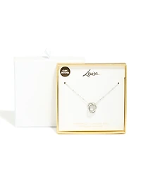 Waterproof Stainless Steel Cubic Zirconia Triple Circle Link Necklace