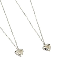 Waterproof Stainless Steel Heart Locket Necklaces 2-Pack