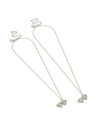 Waterproof Stainless Steel Heart Locket Necklaces 2-Pack