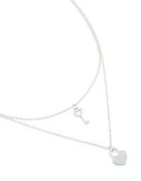 Collier imperméable en acier inoxydable avec clé et serrure en forme de cœur