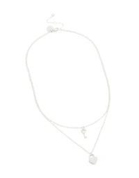 Collier imperméable en acier inoxydable avec clé et serrure en forme de cœur