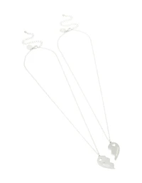 Waterproof Stainless Steel Best Friends Heart Necklaces 2-Pack