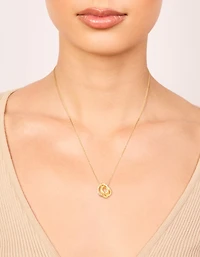 Collier triple maillon en zircone cubique en acier inoxydable plaqué or