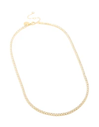 Waterproof Gold Plated Stainless Steel Cubic Zirconia Tennis Necklace