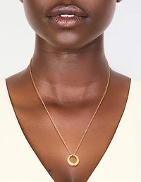 Waterproof Gold Plated Stainless Steel Disc Pendant Necklace