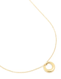 Waterproof Gold Plated Stainless Steel Disc Pendant Necklace