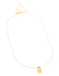 Waterproof Gold Plated Stainless Steel Lock Pendant Necklace