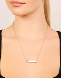 Collier en barre gravable gravable en zircone cubique en acier inoxydable plaqué or imperméable