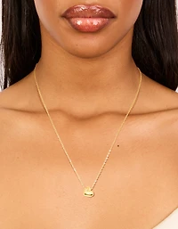 Collier pendentif en forme de cœur épais en acier inoxydable plaqué or imperméable