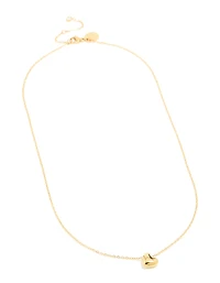 Waterproof Gold Plated Stainless Steel Chunky Heart Pendant Necklace