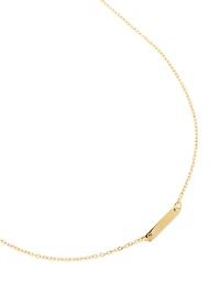 Collier mini barre gravable en acier inoxydable plaqué or imperméable