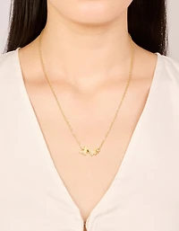 Collier papillon en zircone en zircone inoxydable plaqué or imperméable