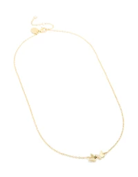 Waterproof Gold Plated Stainless Steel Cubic Zirconia Butterfly Necklace