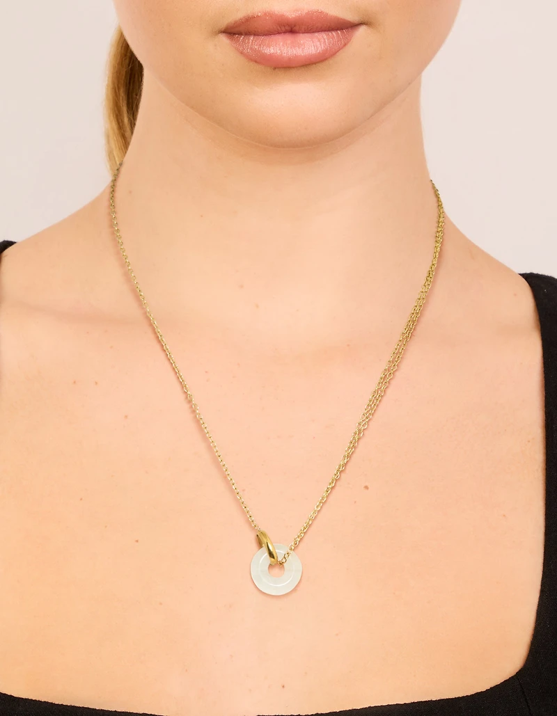 Collier pendentif imperméable en acier inoxydable en acier inoxydable en forme de pendentif en forme de beigne