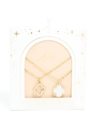 Waterproof Gold Plated Stainless Steel Shell Flower Necklaces 2 Pack