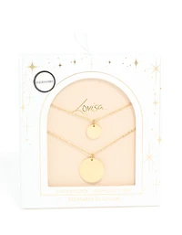 Waterproof Gold Plated Stainless Steel Disc Layered Necklace