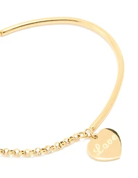 Bracelet gravable d’amour en acier inoxydable plaqué or imperméable