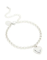 Waterproof Stainless Steel Chunky Heart Bracelet