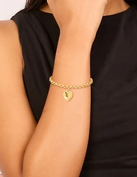 Waterproof Gold Plated Stainless Steel Chunky Heart Bracelet
