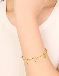 Waterproof Gold Plated Stainless Steel Triple Heart Stretch Bracelet