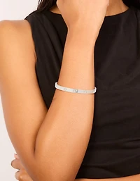 Bracelet cardiaque cubique en zircone en acier inoxydable étanche