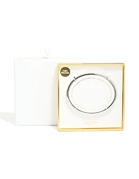 Waterproof Stainless Steel Cubic Zirconia Heart Bangle