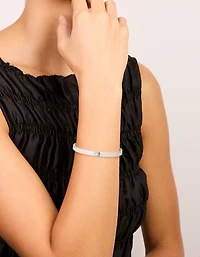 Bracelet à fleurs cubiques en zircone en acier inoxydable étanche