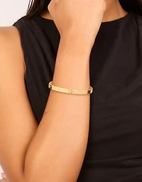 Waterproof Gold Plated Stainless Steel Cubic Zirconia Hinged Sunburst Bangle