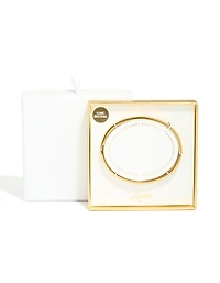 Waterproof Gold Plated Stainless Steel Cubic Zirconia Hinged Sunburst Bangle