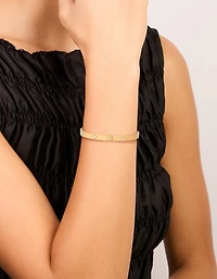 Bracelet cubique en zircone en acier inoxydable imperméable plaqué or