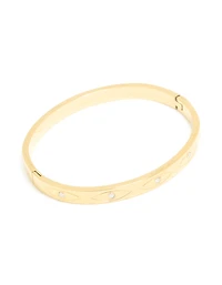 Bracelet cubique en zircone en acier inoxydable plaqué or imperméable