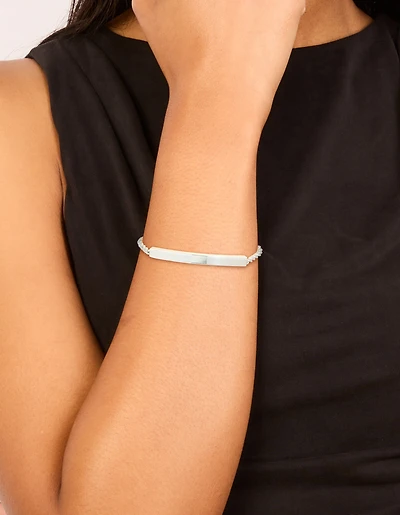 Waterproof Stainless Steel Twisted Engravable Toggle Bracelet