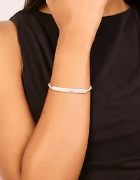 Waterproof Stainless Steel Twisted Engravable Toggle Bracelet