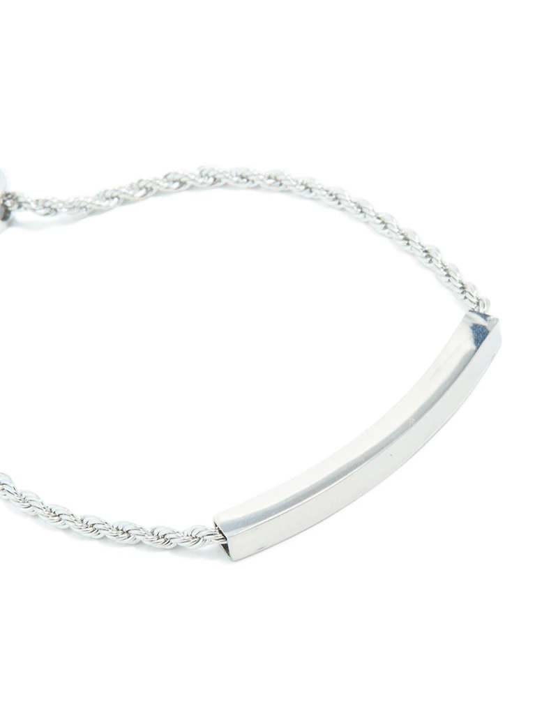 Bracelet à bascule gravable torsadé en acier inoxydable étanche